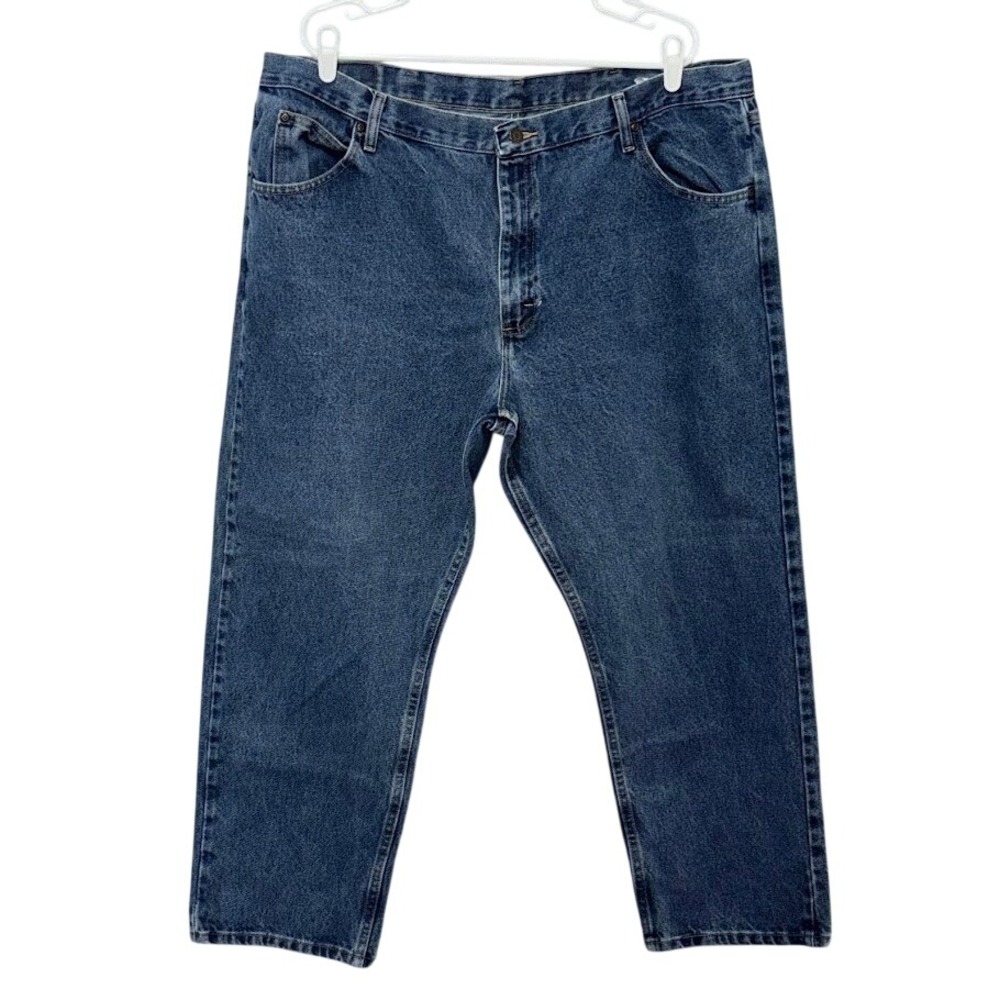 Wrangler Jeans Mens 42x29 Blue Cotton Denim Straight Leg Classic Workwear